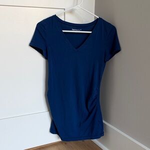 Gap Maternity Pure Body Blue V-Neck Short Sleeve Top T-shirt